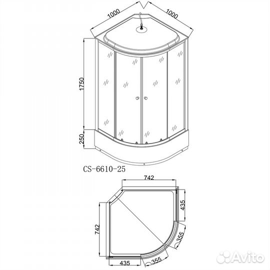 Душевая кабина Loranto 100х100х215