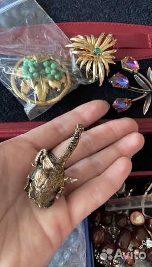 Винтажная брошь Flora Danica 925 серебро