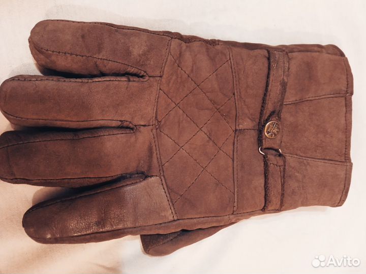 Мужские кожаные перчатки коричневые