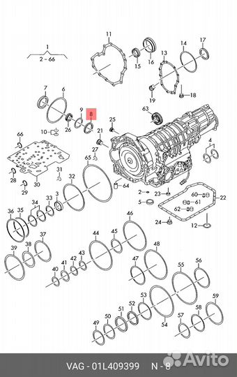 Сальник привода L VAG 01L 409 399