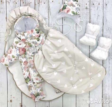 Детский зимний комбинезон на девочку с конвертом