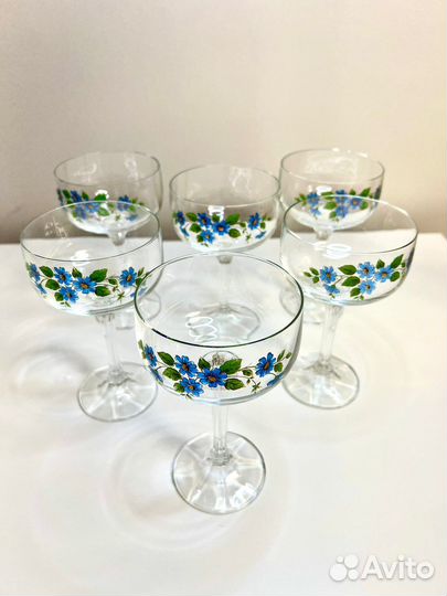 Фужеры (шампанки) с незабудками времен СССР