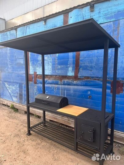 Мангал с печкой под казан