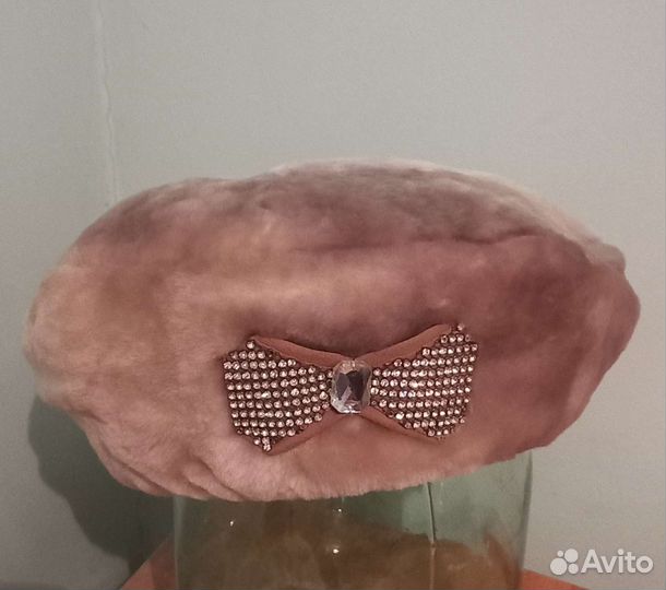 Берет женский, натуральная замша