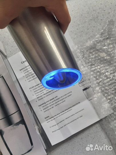 Электрическая мельница с подсветкой новая