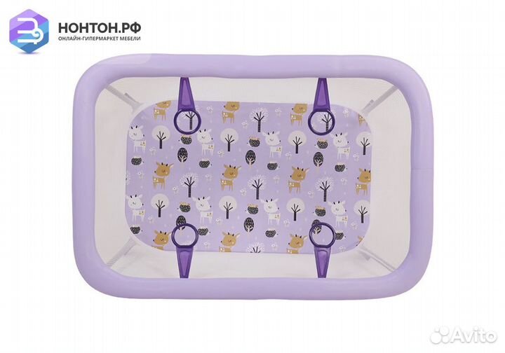 Манеж Фея Классика принт Милые оленята / сиреневый