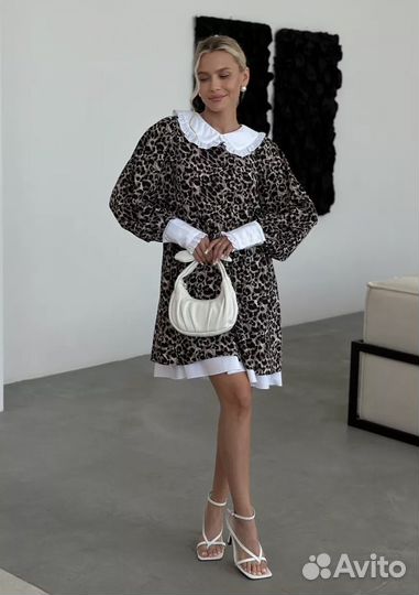 Платье леопардовое