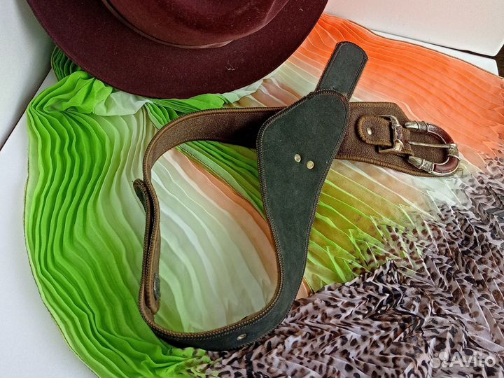 Ремень унисекс фигурный ретро на подкладке