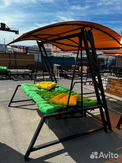 Качеля садовая, раскладная, с мягким сидением