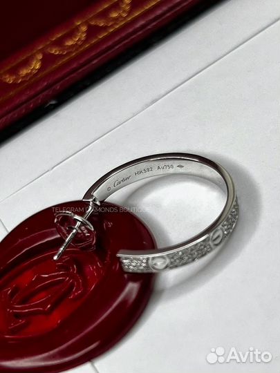 Серьги cartier love белое золото 750