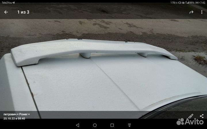 Резиновый спойлер на toyotа марк 2 GX71