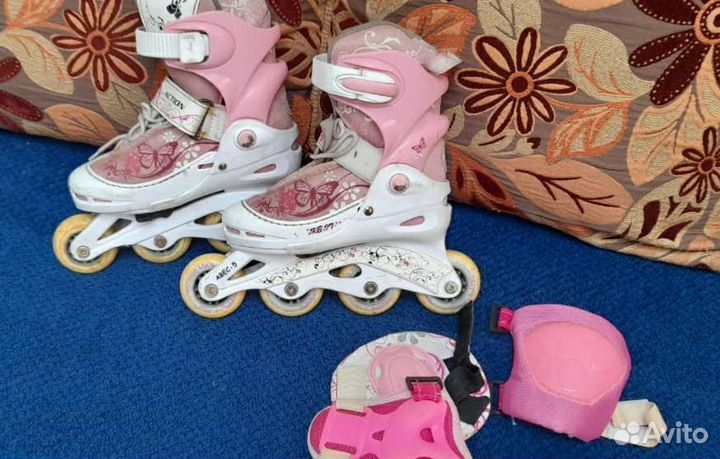 Роликовые коньки детские с защитой