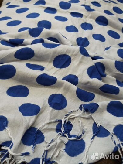 Палантин 185х90см парео горохХлопок Франция