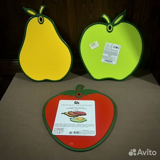 Доска разделочная, комплект 3 штуки дизайн фрукты