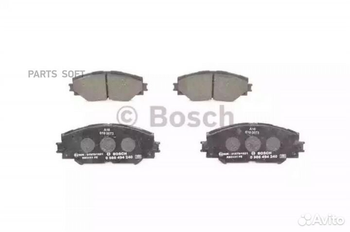 Bosch 0986494240 Колодки торм диск передн к-т