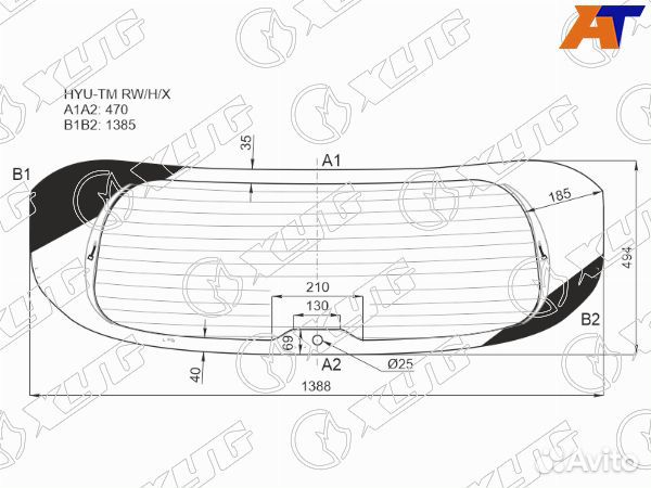 Стекло заднее hyundai santa FE