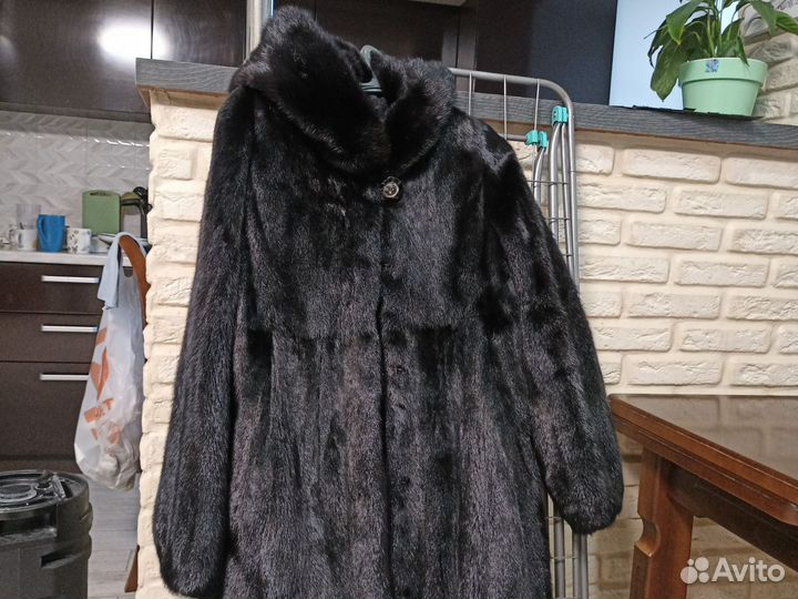 Шуба норковая с капюшоном