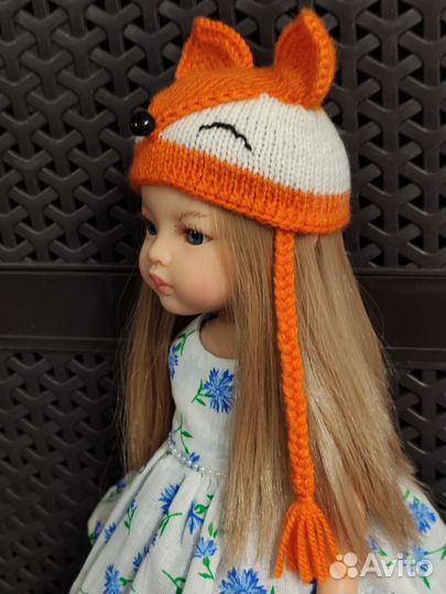 Шапочка - лисичка для куколки