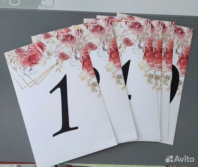 Карточки номера для столов