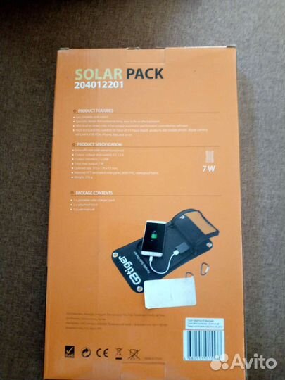 Солнечная панель 7вт, USB