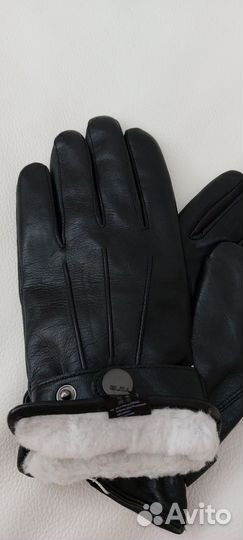 Зимние мужские перчатки с набивной шерстью