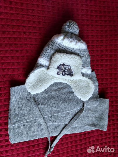 Шапка детская зимняя с шарфиком