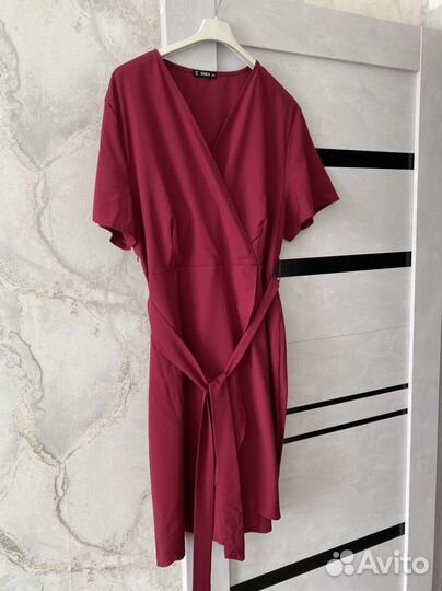 Розовое летнее платье 54- 56 размера