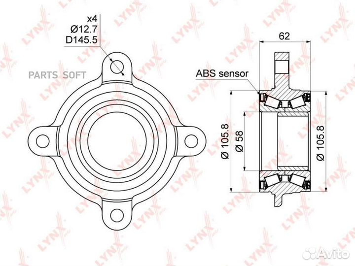 Lynxauto WB1026 Ступица колеса перед прав/лев
