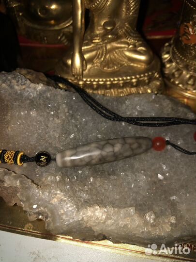 Бусина дзи 9 глаз ирбисовая старая