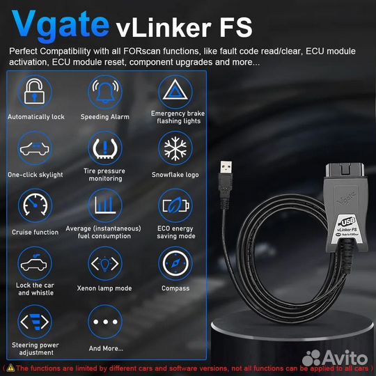Диагностический сканер Vgate vLinker FS USB