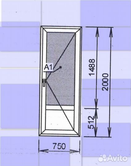 Пластиковая дверь новая 750 х 2000