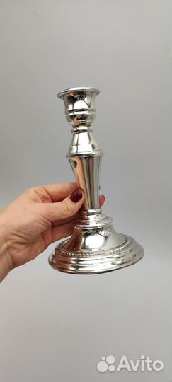 Подсвечник винтажный серебрение высота 19 см, нач