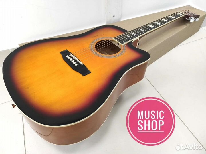 Гитара новая акустическая большой корпус