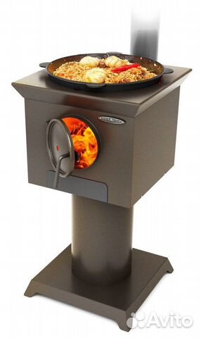 Печь портативная Куркума под казан черная бронза
