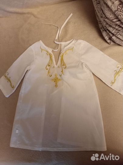 Крестильная рубашка для мальчика 74размер