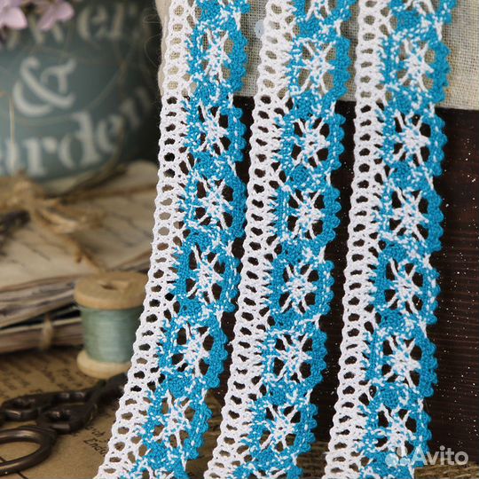 Кружево хлопковое двухцветное 25 мм