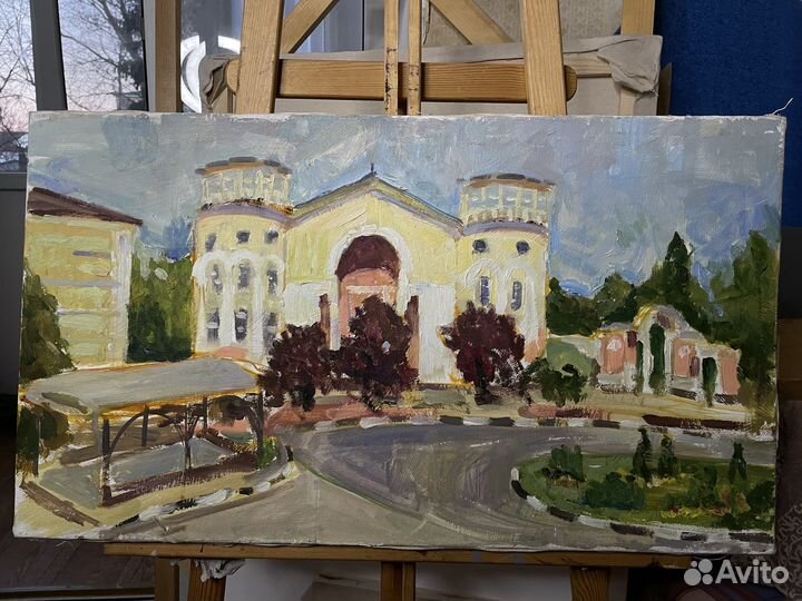 Картина маслом на холсте. Городской пейзаж