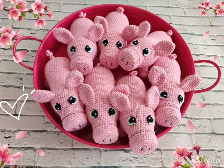 Вязаный поросенок, хрюшка, развивающие игрушки