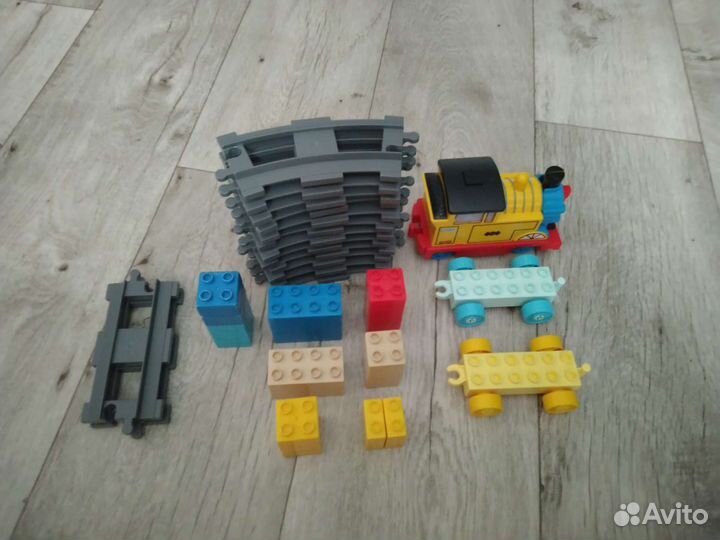 Лего Дупло паровоз,рельсы,платформы