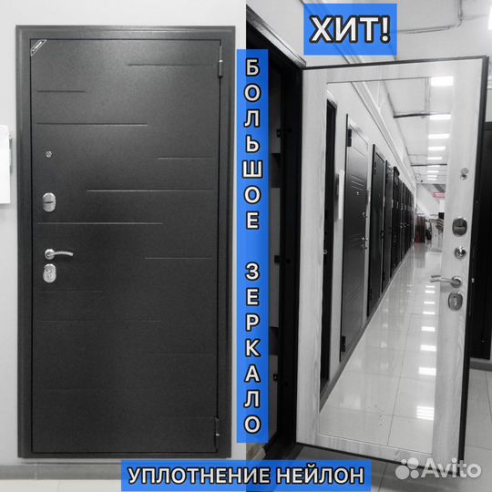 Дверь входная с зеркалом