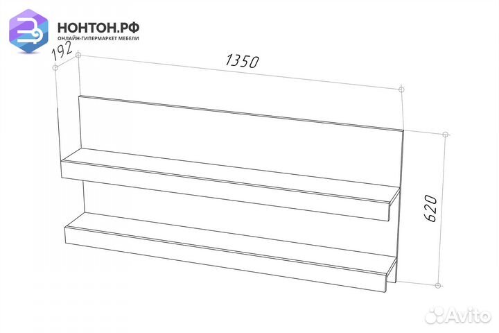 Полка навесная Stern Т-13 дуб вотан