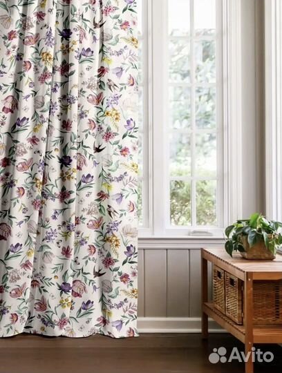 Штора партьера Mia Cara Adelina цветы птицы