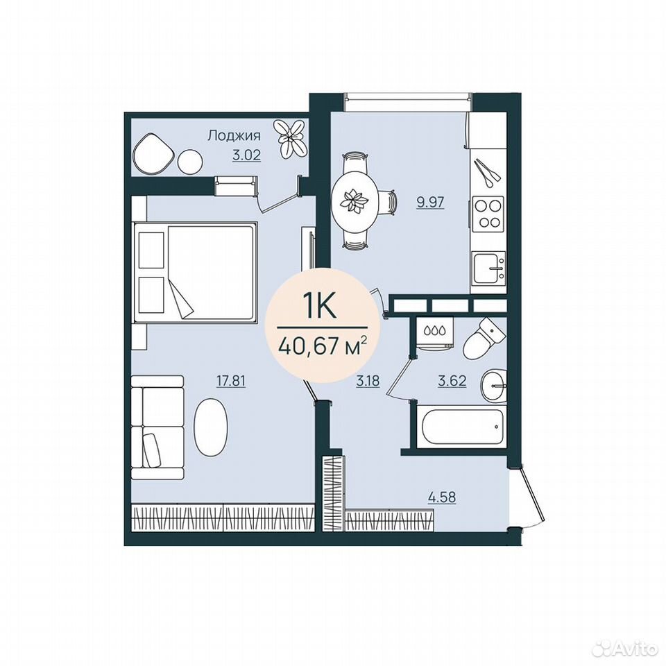 1-к. квартира, 40,7 м², 8/12 эт., Херсон