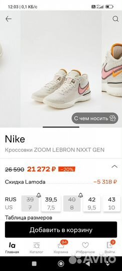 Баскетбольные Nike Zoom LeBron ориг 39.5 ориг