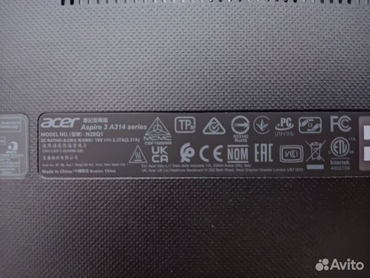 Ноутбук acer aspire 3 a314