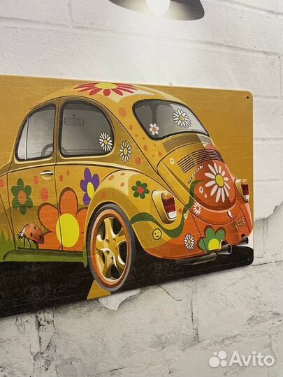 Декор на стену ретро авто цветы