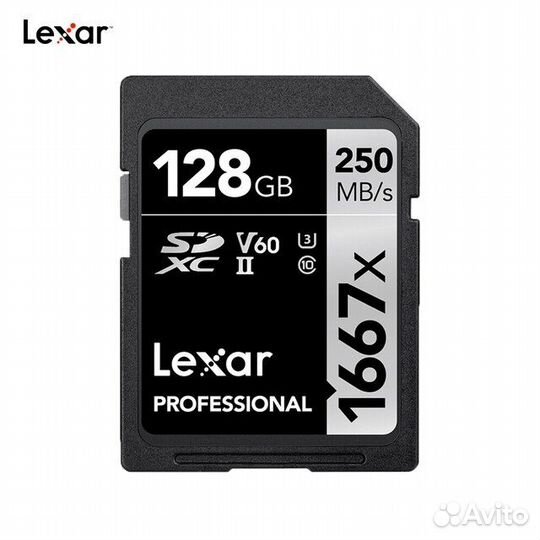 Карта памяти lexar Professional 1667x sdxc 128 гб