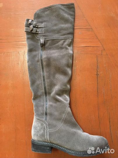 Ботфорты 36р евро мех. Натуральная замша
