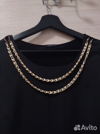 Блузка женская черная с цепочками