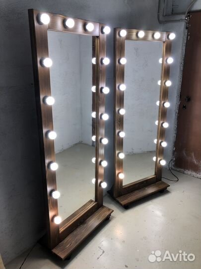 Зеркало напольное с подсветкой на колесиках